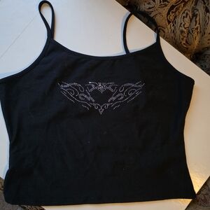 Black Embellished Women's Top Rock